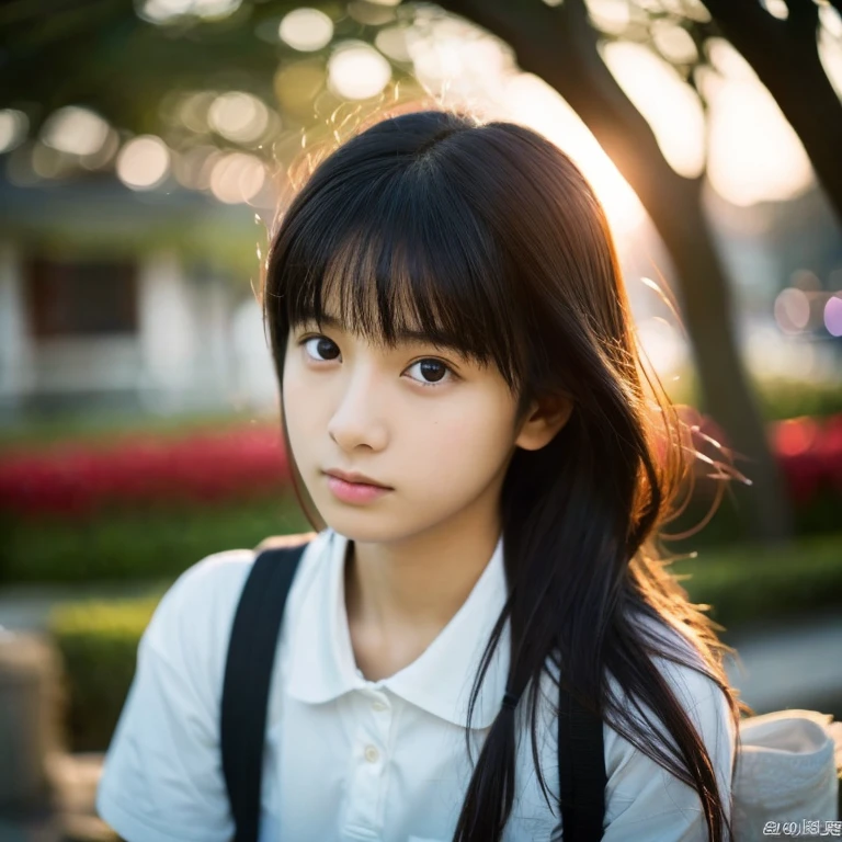 An ultra-high picture quality、Perfect Photo、Beautiful Girl、18year old、japanes、female high-school student、Long body、Eye of the cut、1 persons、sharp gaze、
