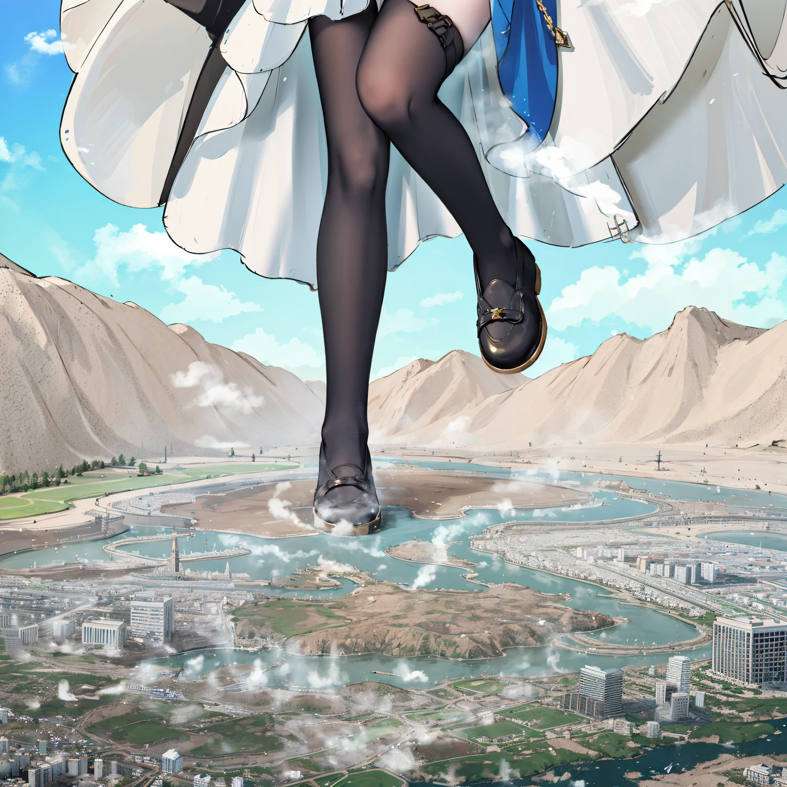 NSFW，​​{A giantess}，{1girll}，{are standing}，{urine discharge}​​，{Strongly acidic urine}，​​clouds， looking over city， mountain ranges， tmasterpiece, Best quality at best, The content  very detailed,tmasterpiece,Best quality at best,offcial art,Extremely detailed CG-8k wallpaper，{{{A giantess}}}，Huge girl，1 girl，modern miniature city，，{corrosive urine}，{corroded building}，corroded ground，Urine pits，no shoe，{Nero}，face flushed，comfortable expressions，，urine，Nourishes urine，Urine eruption，Urine gives off steam，{Standing on a modern miniature city}，The city  full of urine