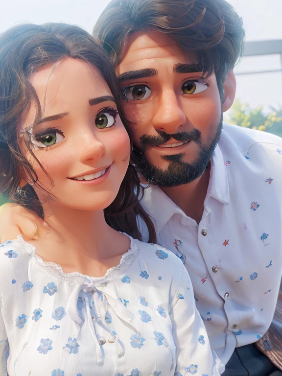Lovely couple, High quality ,background 3D, Realistic