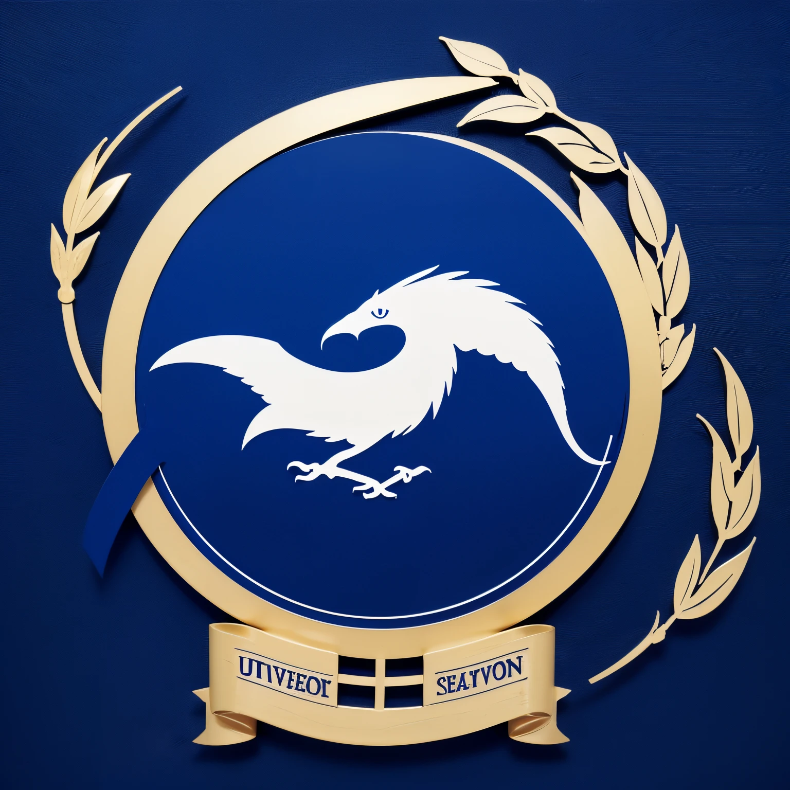 University school emblem design，It has the meaning of the School of Art and Design，Mainly cobalt blue，The screen  circular，