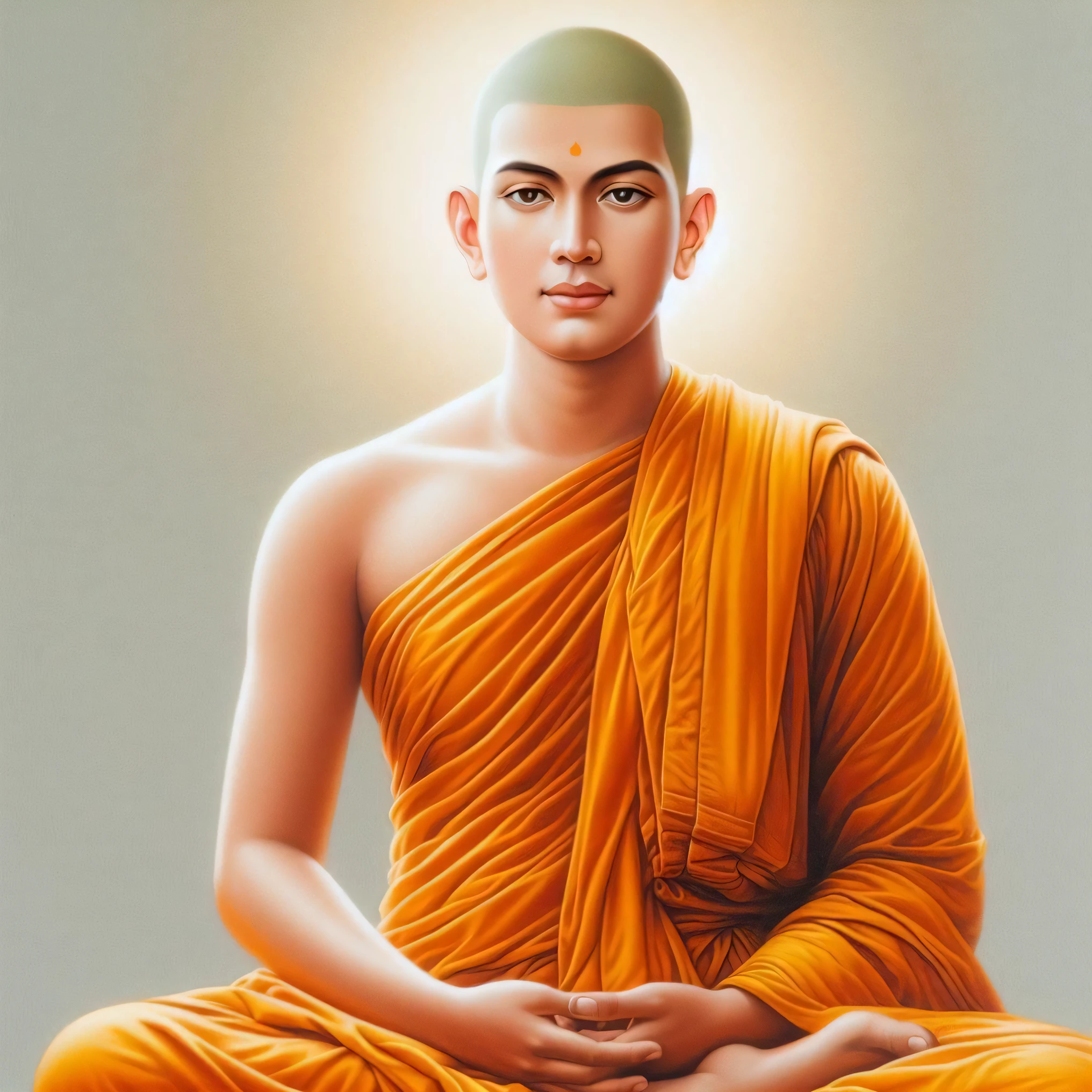 a close up of a person sitting in a meditation position, buddhist, portrait of monk, monk meditate, buddhism, samsara, buddhist monk, the buddha, monk, buddha, buddhist monk meditating, 2 1 st century monk, full body picture of a male monk, monk clothes, sukhasana, on path to enlightenment, ashoka tano, enlightened