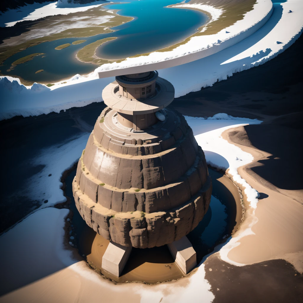 Alien base (The  very detailed) in desert mountains，There are several exhaust fans and chimneys, some spotlights shine from the base，Light up dark places at night), There are some clouds in the night sky,Labels：Doggy Style Asian Shaved JAV Video Uncensored Natural Small Tits Riding Male Wife Girlfriend Girl This Movie Chinese Subtitles Surrounding Some Planets Giving Air to Unknown Planets，The farthest giant volcano  erupting