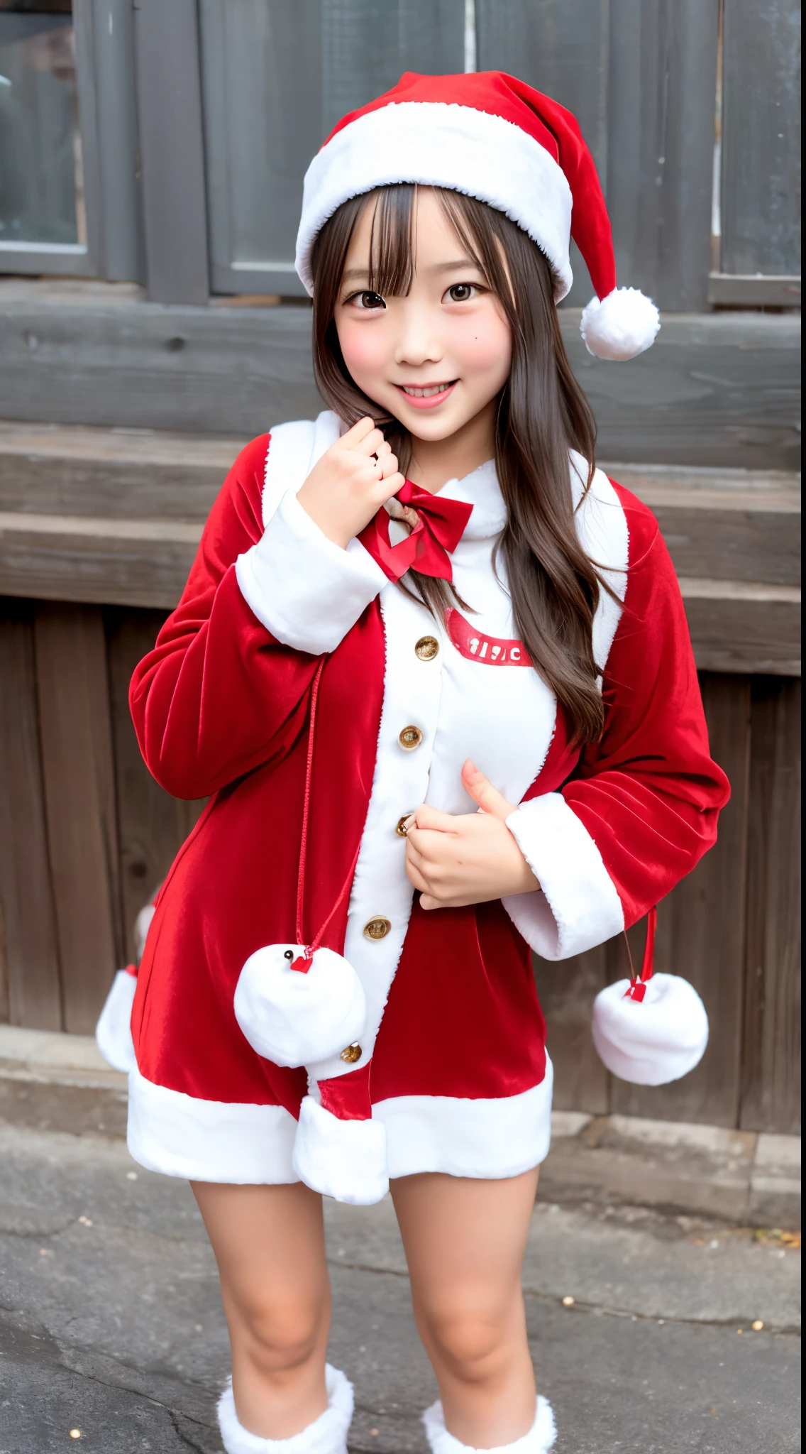 Cute girl dressed as Santa Claus