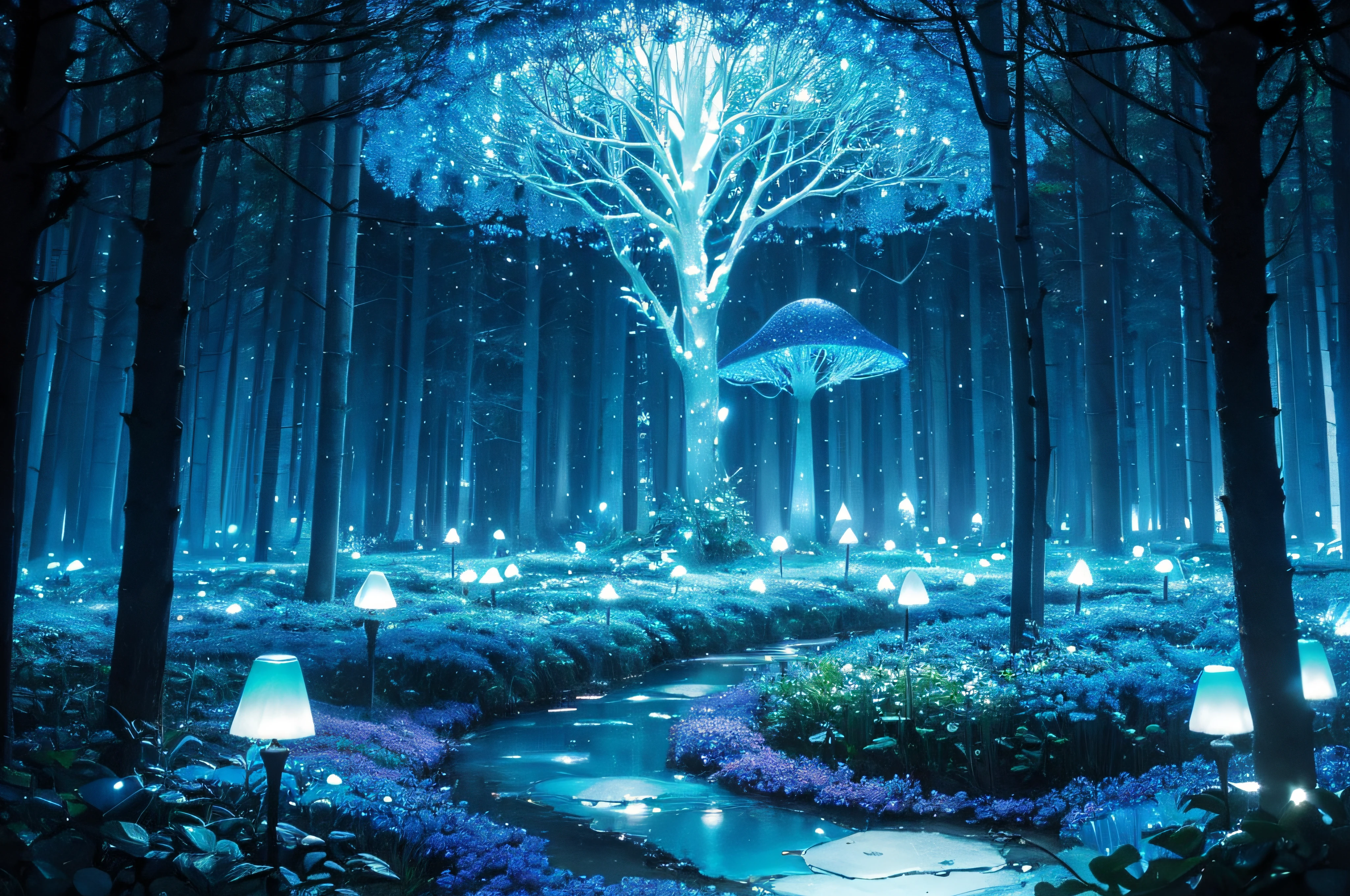 (Best quality,A high resolution),Transparent blue glowing mushroom,3 Rendering,Crystal clear details,vibrant with colors,gentlesoftlighting,Fantastical,Fairytale,obsessed,Whimsical,magical,mistic,Ethereal,Otherworldly,wonderland,glowing spores,an enchanted forest,enchantedgarden,nighttime scene,Fantastical Atmosphere,natural,a plant,Bio-luminescence,Soft glow,luminance,mushroom,semi transparent,illuminated,Exquisite,like a dream,,illuminated,Ethereal tendrils,floating,crooked stem,Soft edges,glow gently,Sparkling particles of light,mistic,mysterious glow,like a dream,tranquil ambiance,Lush vegetation,light wind,peaceful,dispassionate,Magical atmosphere,blueglow,Phosphorescent,stillness,Luminescent fungi,Majestic,Colorful,blue tint,Delicate and beautiful,big breasts enchanting.