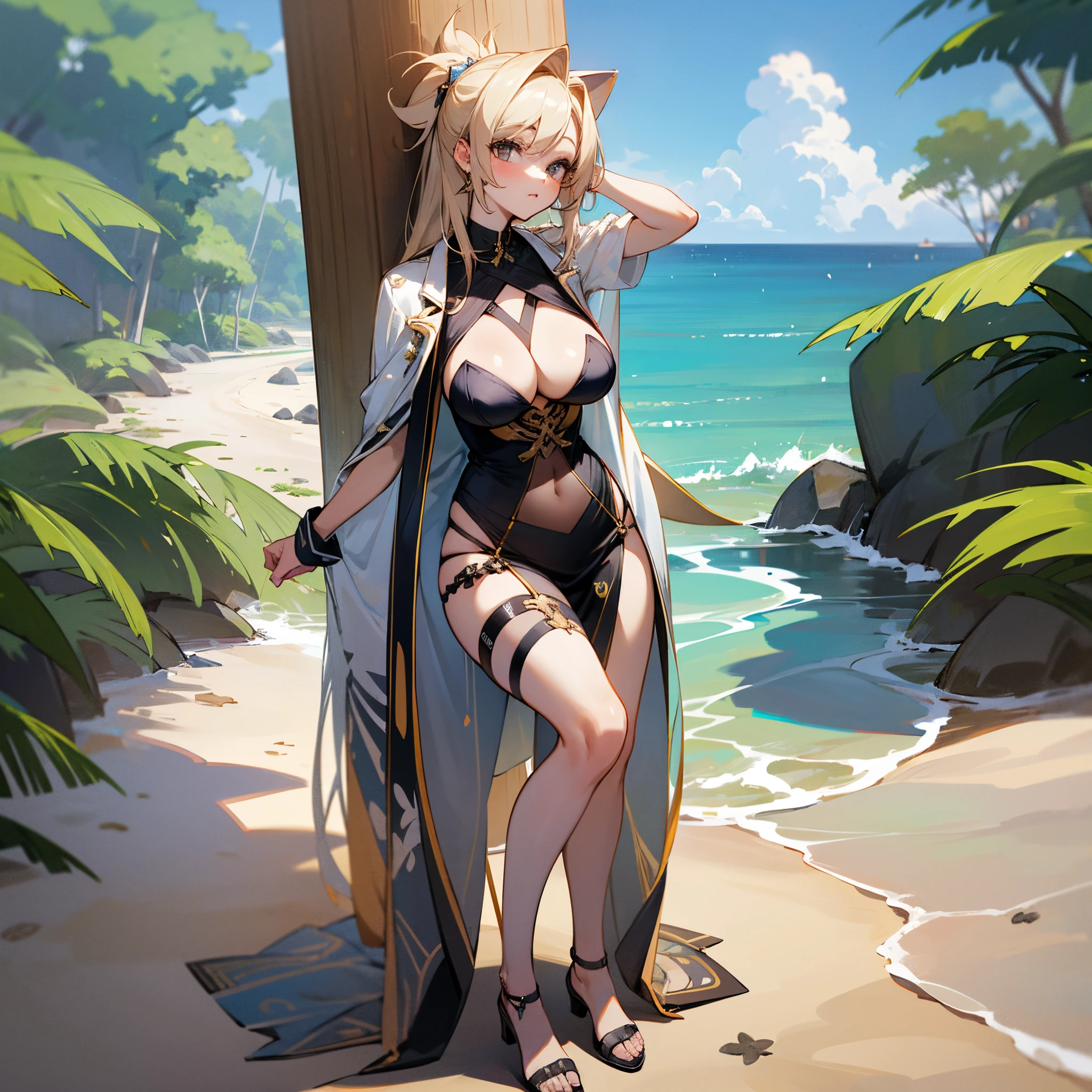 Full body photo of the girl,,sandbeach,XXXXXXL Bust,XXXXXXL hipig breasts thin waist,underdressing,Underwear transparency 90% --auto --s2