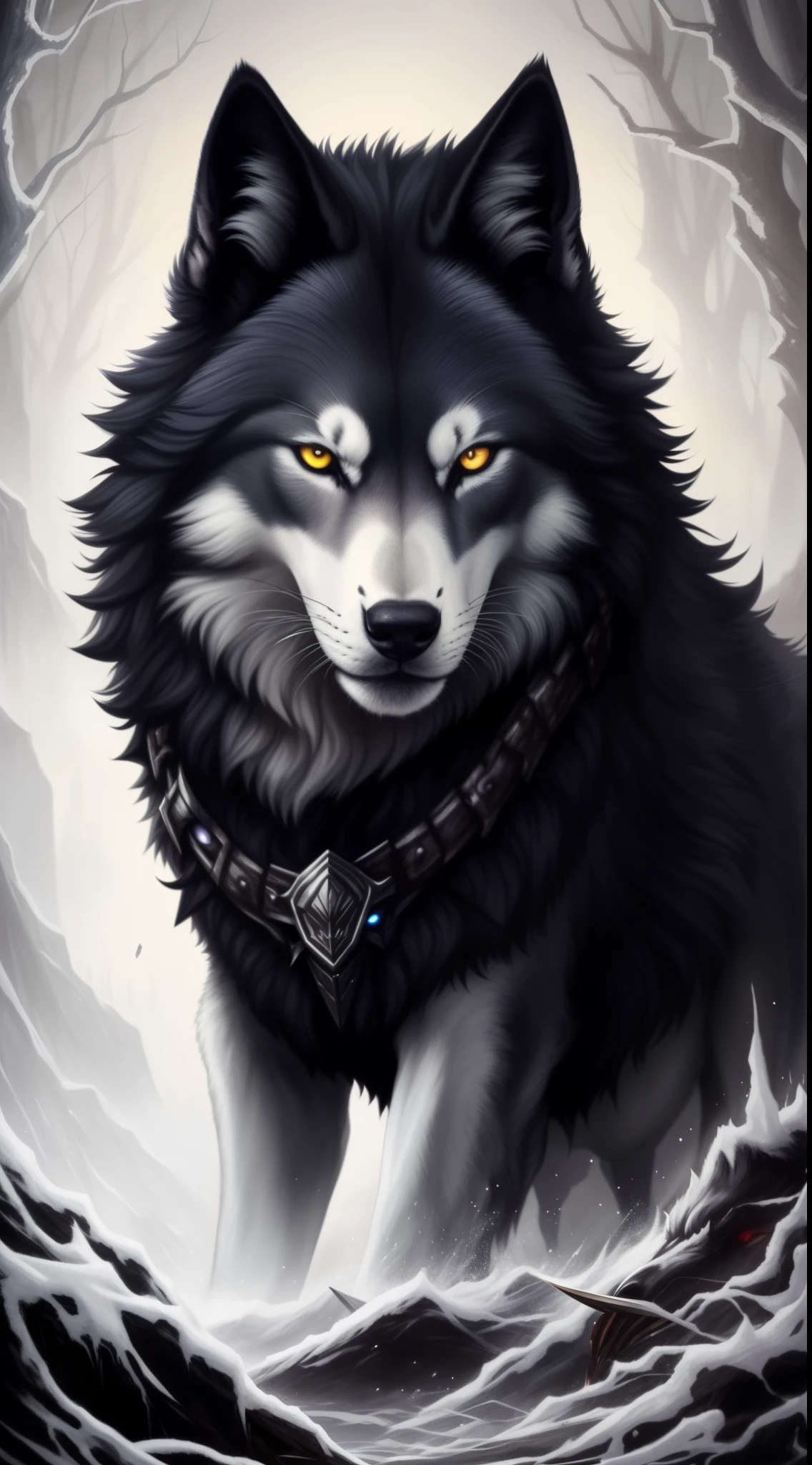 a painting of a No or with blood on the face, Lobo no inferno, No or, photo of No or, portrait of No or fantasy, imagem do avatar, Head No or, Grim - Lobo, Big No or, portrait of No or, No or, No or alpha head, Wolp, foto de perfil, AngieNão or, No or, alto detalhamento), He has No or yellow eyes, Meio Lobo, No or dark grey