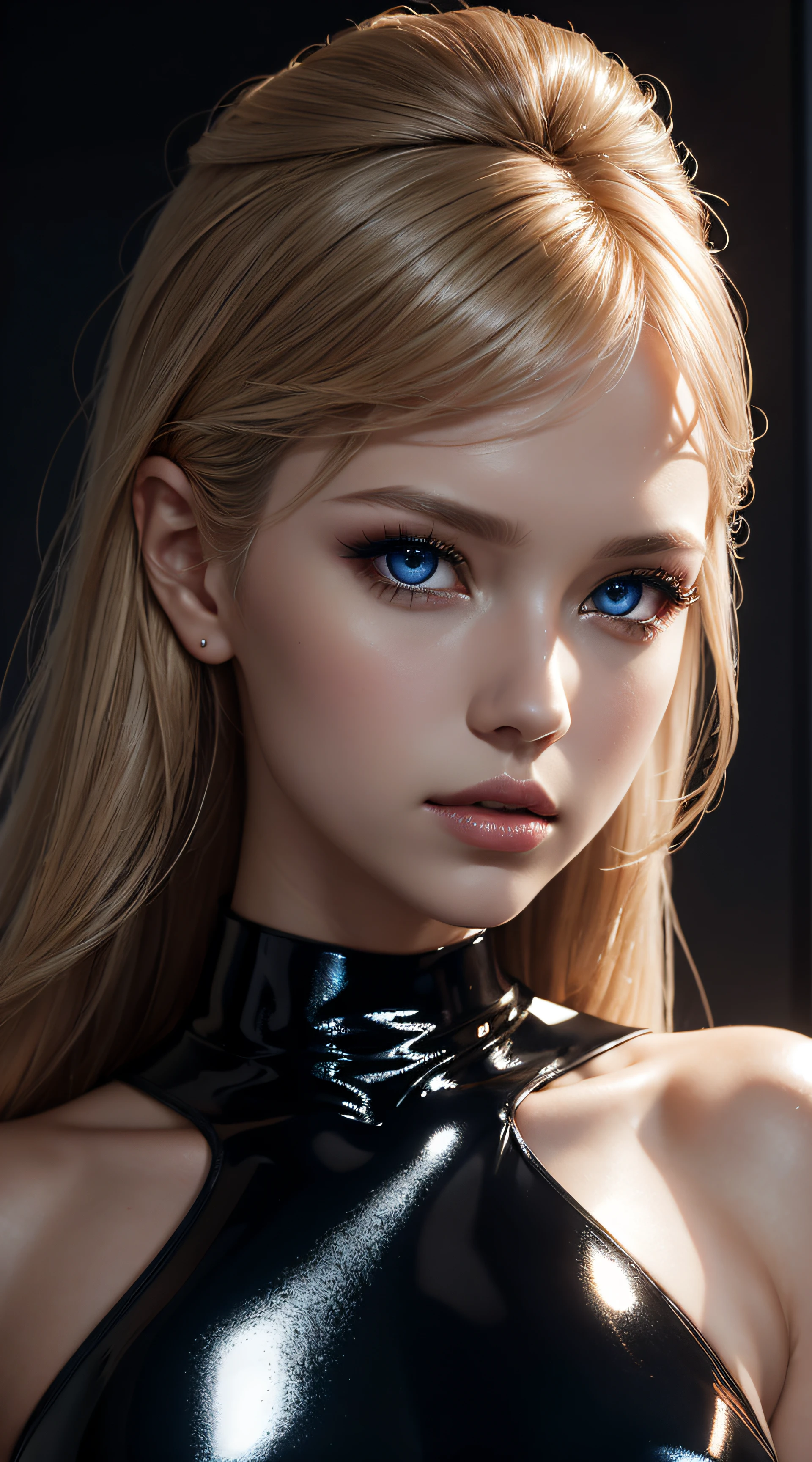 Gracie Dzienny, wearing crystalline dark latex sexy clothes. professionally retouched, soft lighting, realistic, smooth face, perfect eyes, sharp focus on eyes, 8 k, high definition, insanely detailed, intricate, elegant. in a natural background.