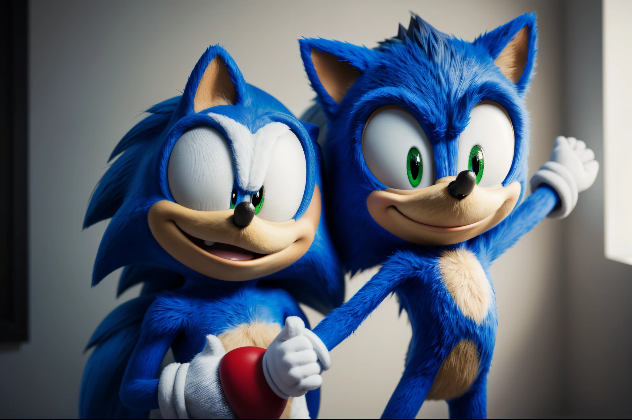 Sonic the hedgehog, realistic rendering, unreal engine 5