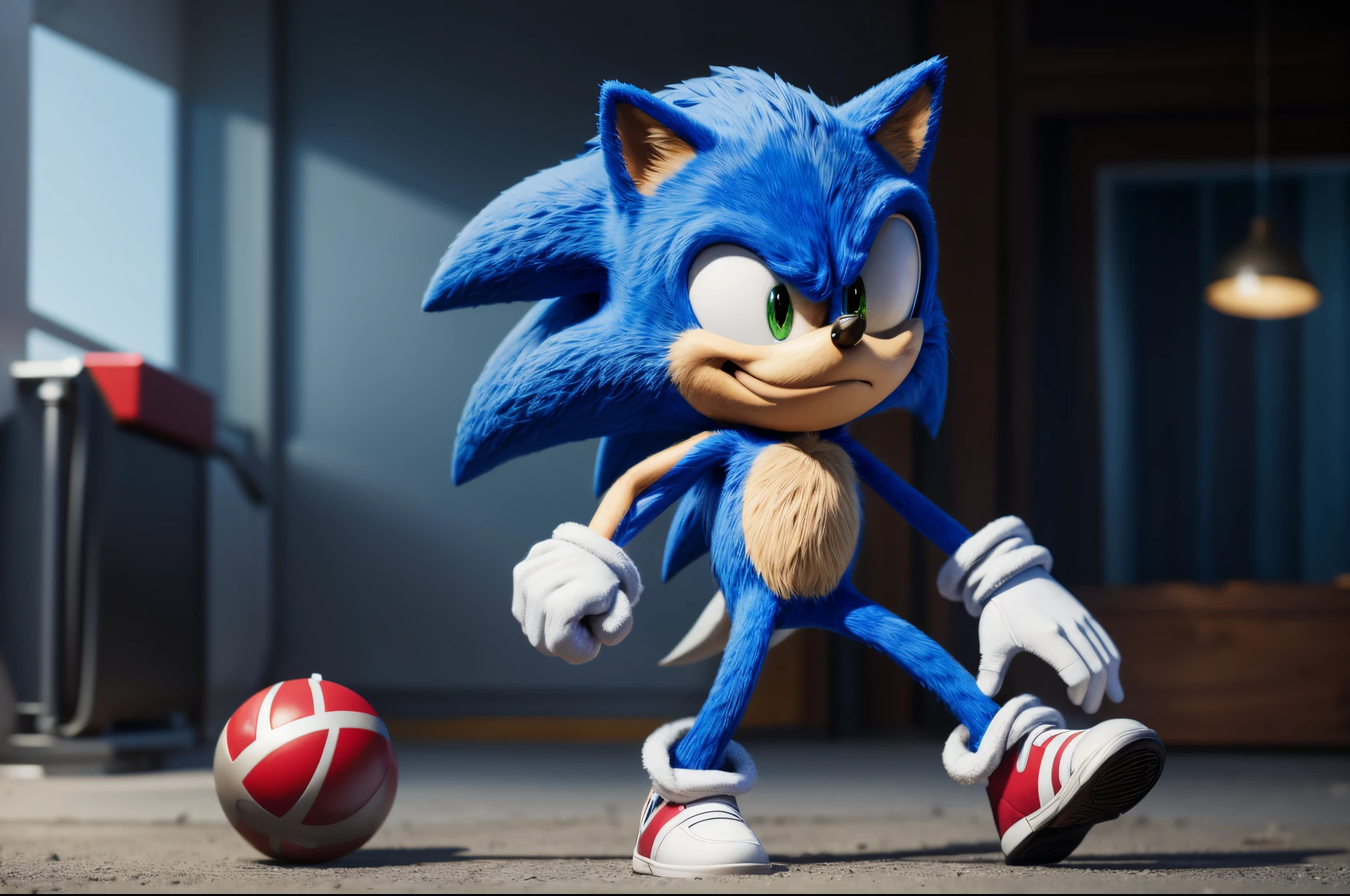 Sonic the hedgehog, realistic rendering, unreal engine 5