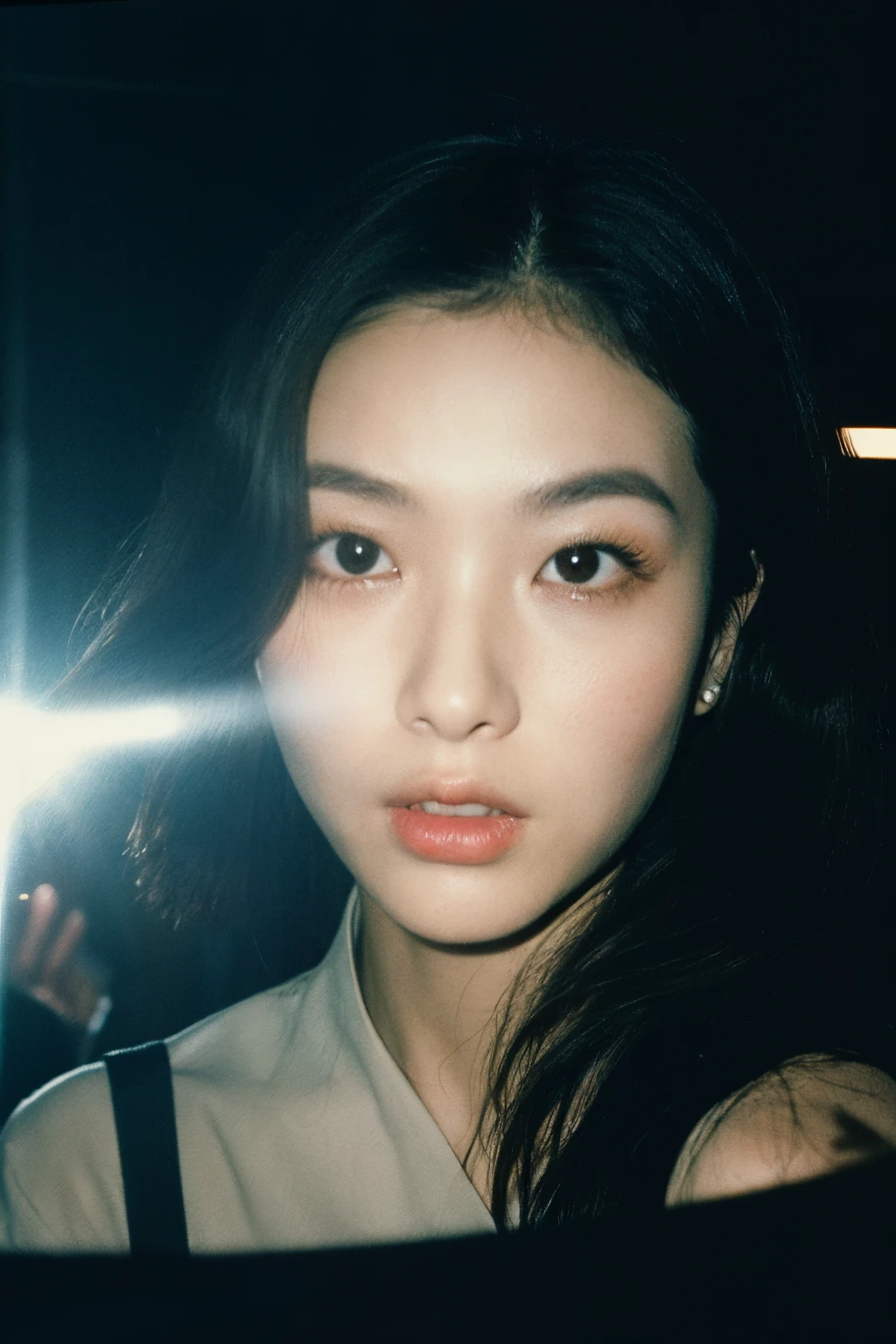 ((best quality)), ((masterpiece)), (detailed), perfect face
Asian, perfect face, found footage, retro, 90's, old photo, photo noise, old photo, retro, Korean, masterpiece, raw photo, film photo, old, noisy photo, in front of camera, flashlight, casual photo