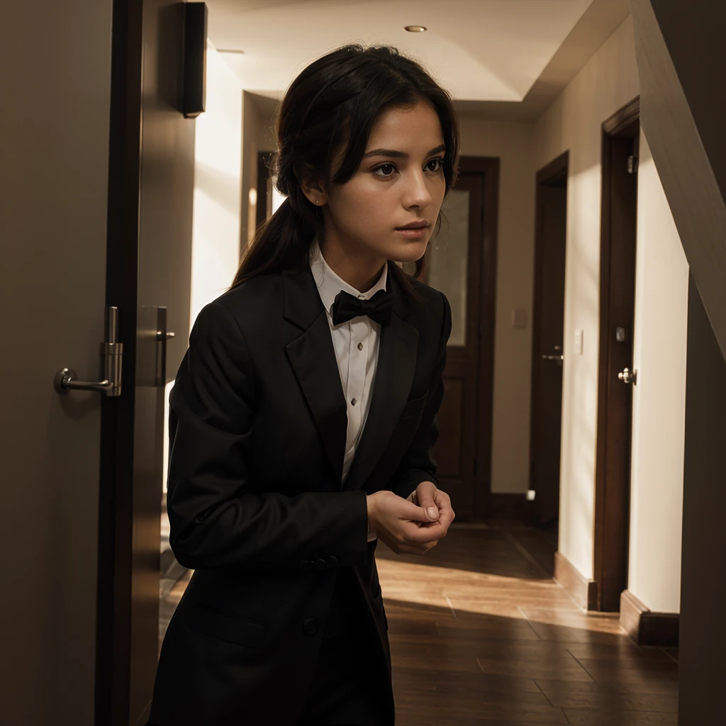 (masterpiece, best quality), best resolution, tuxedo, 1girl