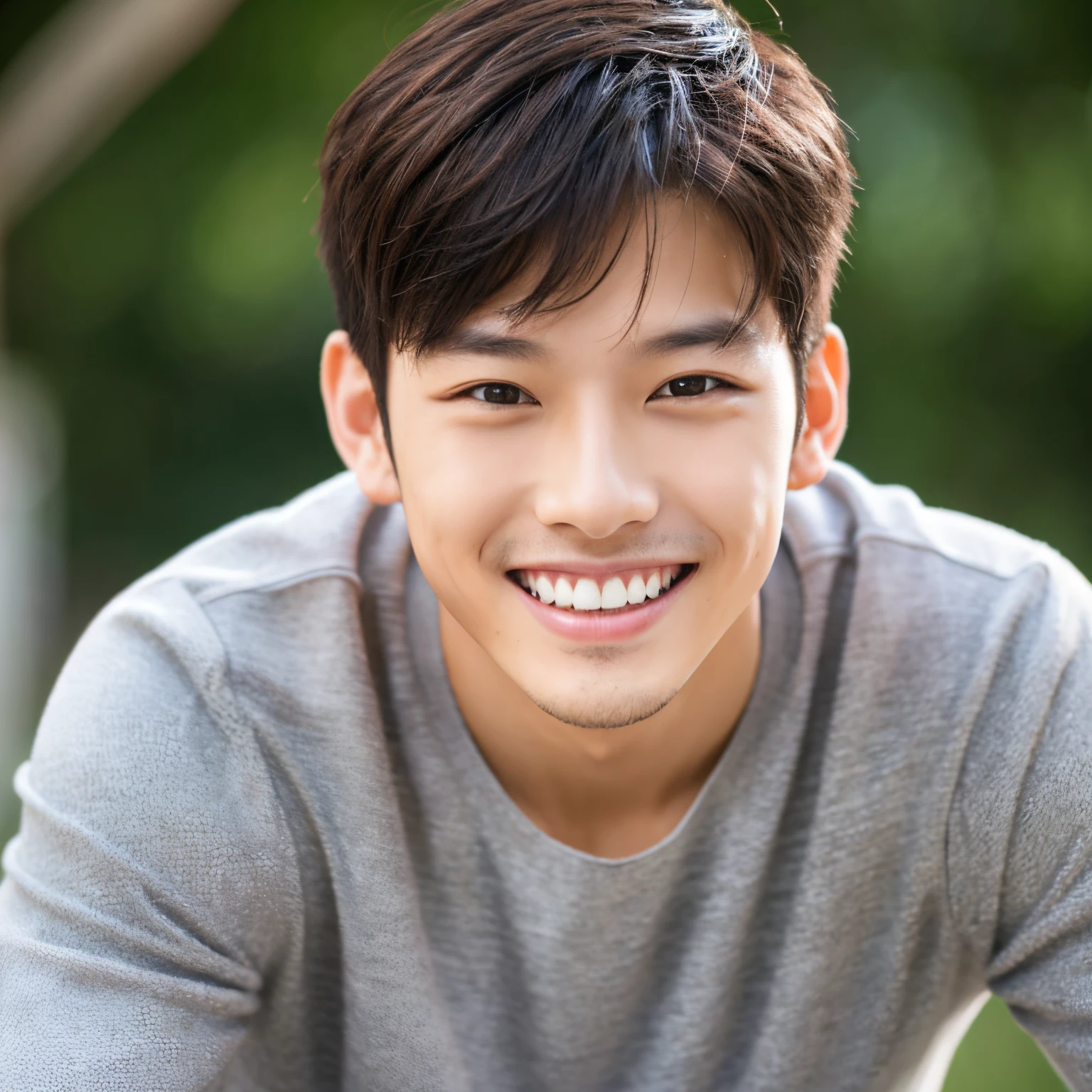 A cute, fair-skinned man with a long, straight smile and good-looking teeth.