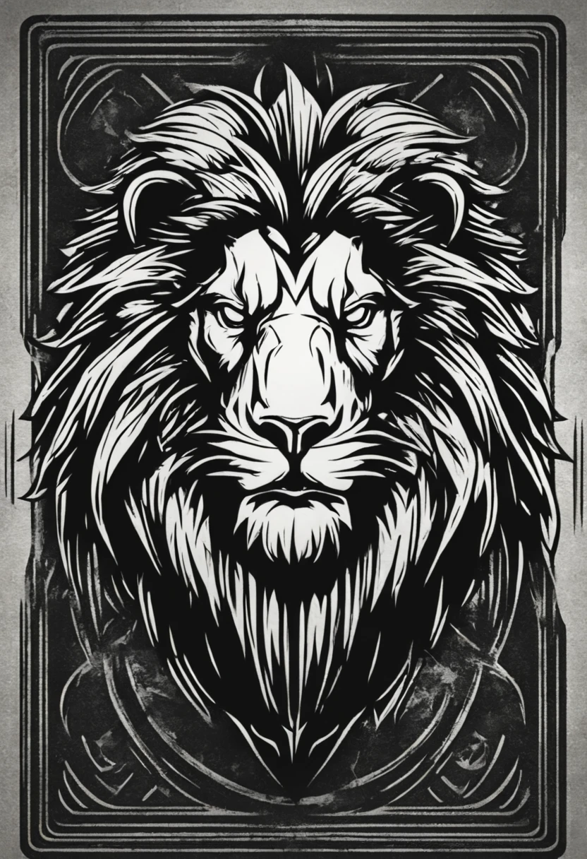 (best quality,ultra-detailed,vector style:0.5),(cool logo lion roaring),(logotype:2.0),(bold lines),(sharp edgeinimalistic design),(black and white color palette),(subtle shading),(grungy texture),(contrasting elements),(ominous atmosphere),(high contrast lighting),(sinister vibes)