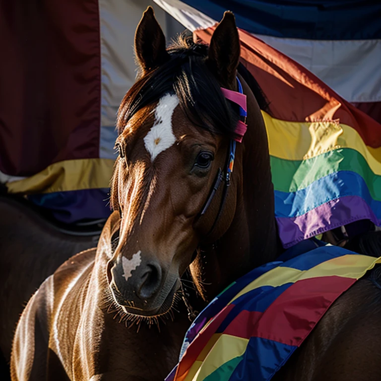 Lesbian horse with LGBT flag