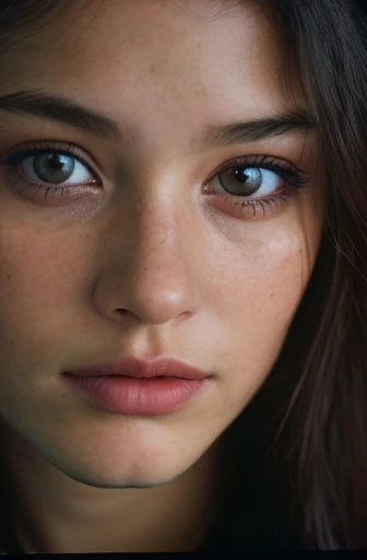 (close-up, editorial photograph of a 21 year old woman), (Highly detailed face:1.4) (Smile:0.7) (dark backgrounds, Moody, Private study:1.ov., by lee jeffries, Nikon D850, film stock photograph ,4 Kodak Portra 400 ,Camera F1.6 lens ,Rich colors ,Hyper realistic ,Lifelike texture, Dramatic Lighting , cinestill 800,