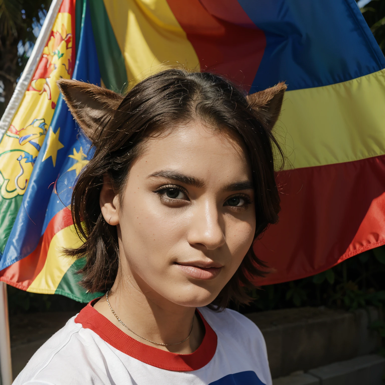 Cavalo afeminado em cartoon voando pelo arco iris com bandeira LGBT