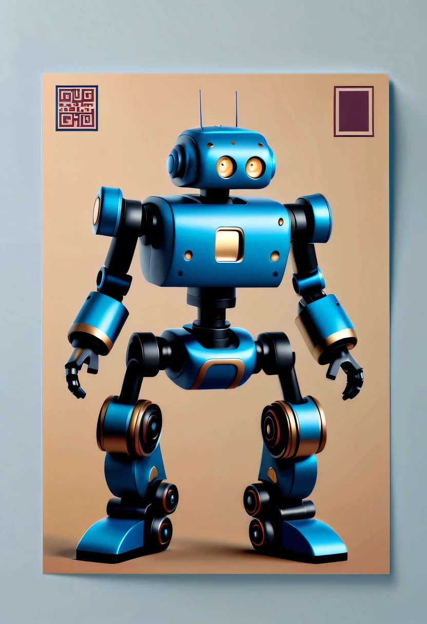 Best quality at best,8K,A high resolution,tmasterpiece:1.2,(actual:1.37),(Postcard with AI on the front:1.5)，The reverse side  a postcard in envelope format..，cardboard postcard，simplebackground，On a table，