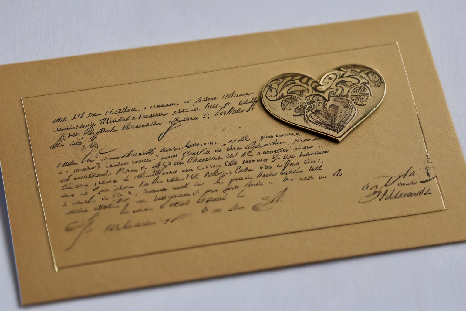 Best quality at best,8K,A high resolution,tmasterpiece:1.2,(actual:1.37),beautiful postcard,postcard,Letter pictures with heartold "Bless your lover",folded postcard, Art style postcard,Detailed stamp,