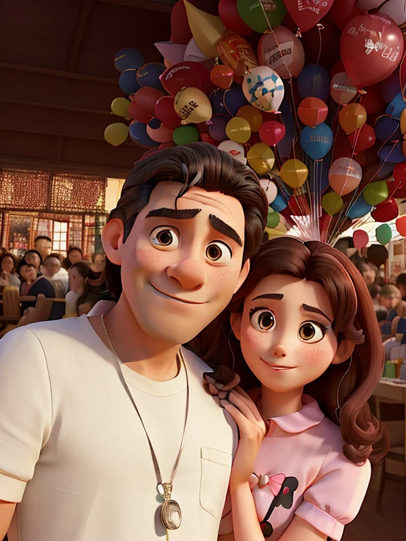 there a man and woman posing for a picture with balloons, happy couple, by Nรกndor Katona, they are in love, lovely couple, ayanamikodon and irakli nadar, ๐คฌ ๐คฎ ๐ ๐, meni chatzipanagiotou, raphael personnaz, by Micha Klein, at night, by David Ruby