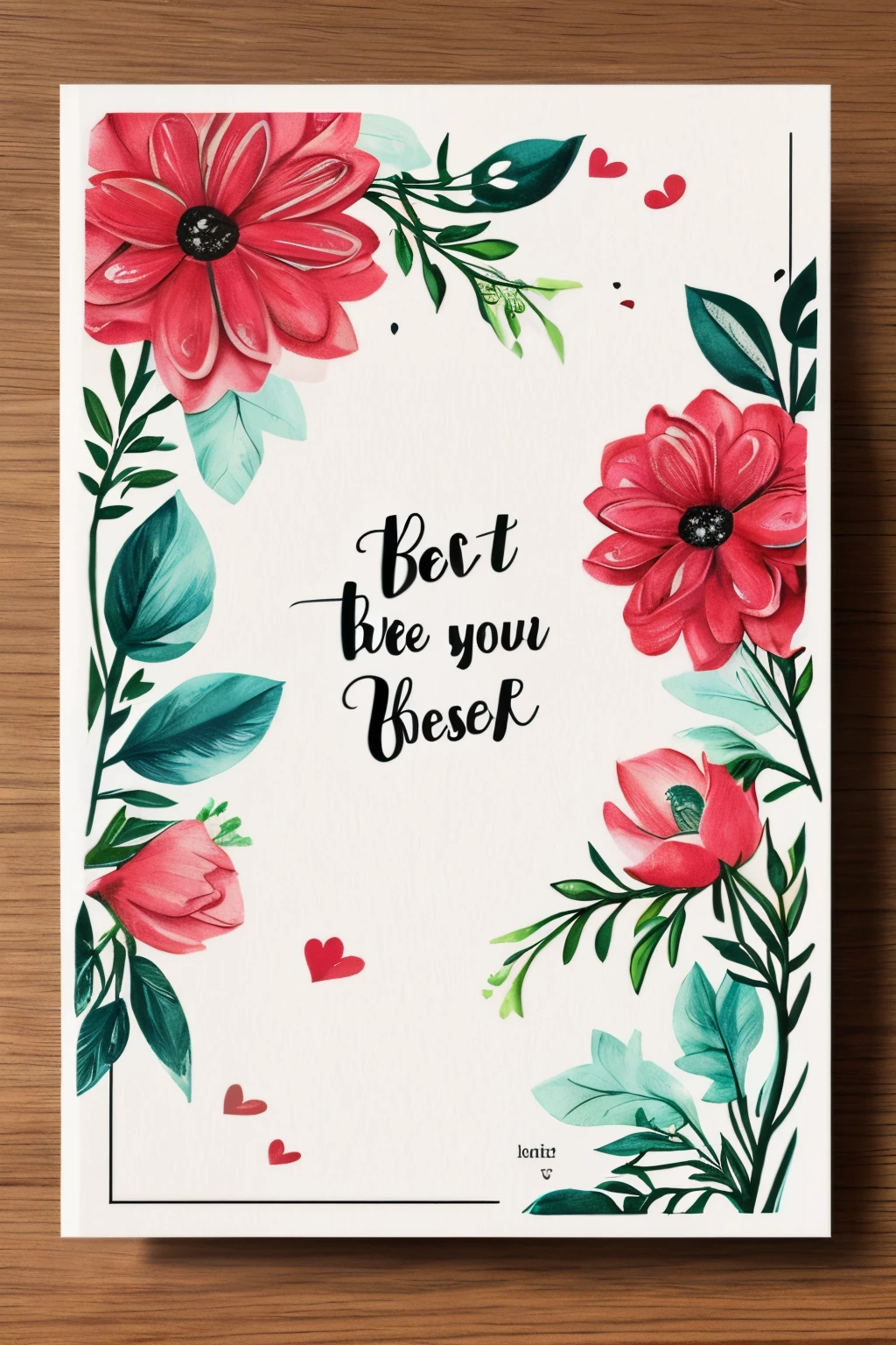 Best quality at best,8K,A high resolution,tmasterpiece:1.2,(actual:1.37),Beautiful greeting cards,postcard,letter with heart picture,In bold font "Bless your lover",folded postcard, art style postcard,Detailed stamp,