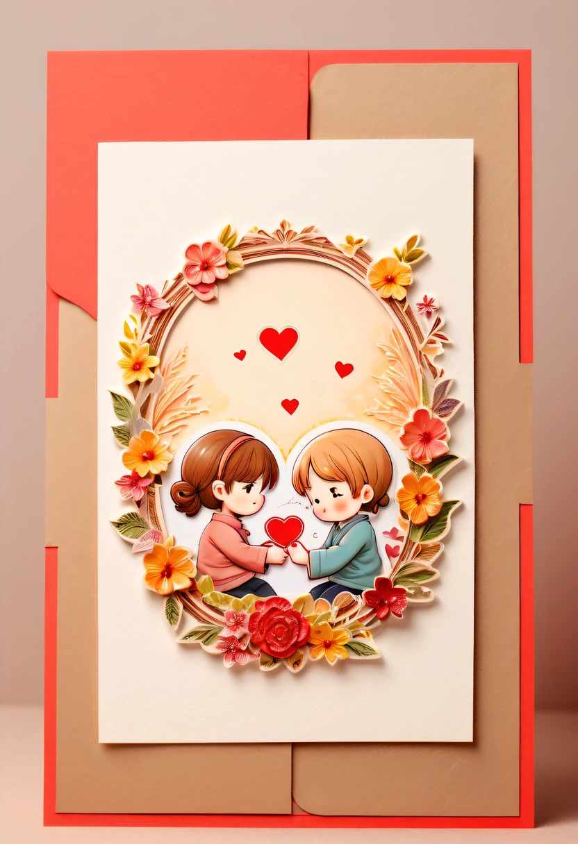 Best quality at best,8K,A high resolution,tmasterpiece:1.2,(actual,strength,photo imprint:1.37),postcard with stamp,mail,unfolding, Art style postcard,Full of lovesickness,'s,Premium:1.1,Colorful,cheerfulness,Handwritten style postcard,warm color,gentlesoftlighting,Detailed stamp,papermaking,Love theme,heart-shaped,youthful,Handmade look,textur,,distress,youthful,Personal Style,Thoughtful message,romantic scenes,Emotion,Precious memories,moments worth cherishing,pen pal fun,harvest,Edition,Precious souvenirs,Decorative elements,There love,art souvenirs,Artistic creation,Artistic expression,Vibrant colors,Delicate openwork,unique design,Sentimental Journey.