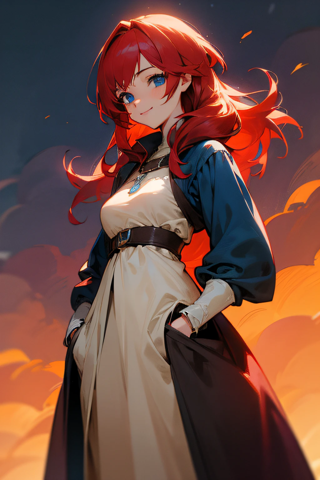 Put your hands in your pockets., I stand up, Final Fantasy ,Women, Red-Haired, Blue Eyes, fantasy, kawaii, Beautiful ,Talk a lot, middle ages, Shoot me. ,smile, queen