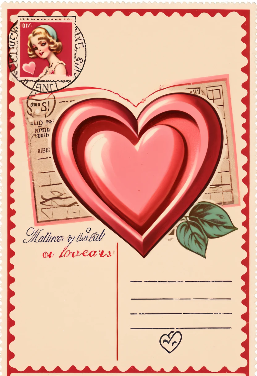 70's,postcard with stamp,mail,Full of lovesickness,vintagestyle,