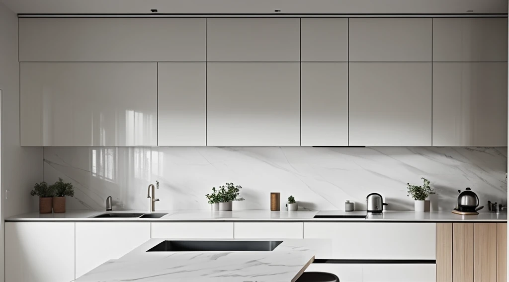 white kitchen, sink, arquitectura, minimalist, realist photography