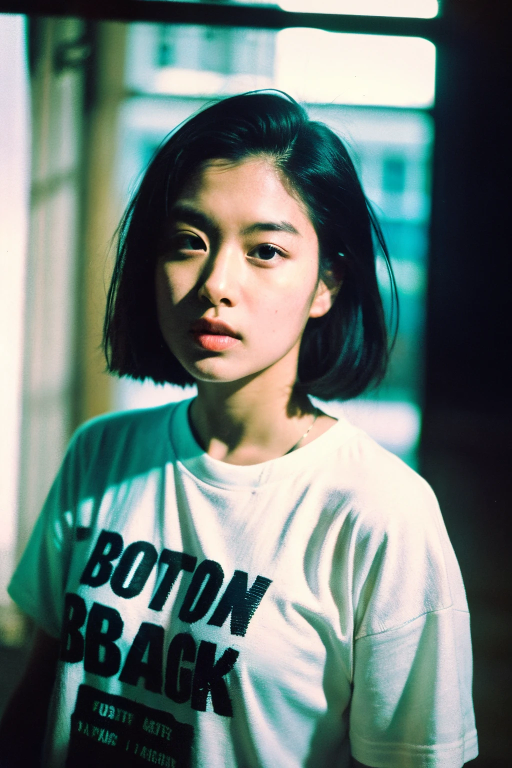 ((best quality)), ((masterpiece)), (detailed), perfect face
Asian, perfect face, found footage, retro, 90's, old photo, photo noise, old photo, retro, Korean, masterpiece, raw photo, film photo, old, noisy photo, in front of the camera, casual photo, grain photo, Tumblr, in front of the camera, VHS footage, VHS look, chromatic aberration( low chromatic aberration), film footage, grainy photo, dirty photo, selfie mode, posing, retro photo, vintage photo, old, 90's, a shir with the text: '' ERISZ'' text, T-shirt with ''ERIZS'' text, ''Erisz'' text in blouse, on shirt