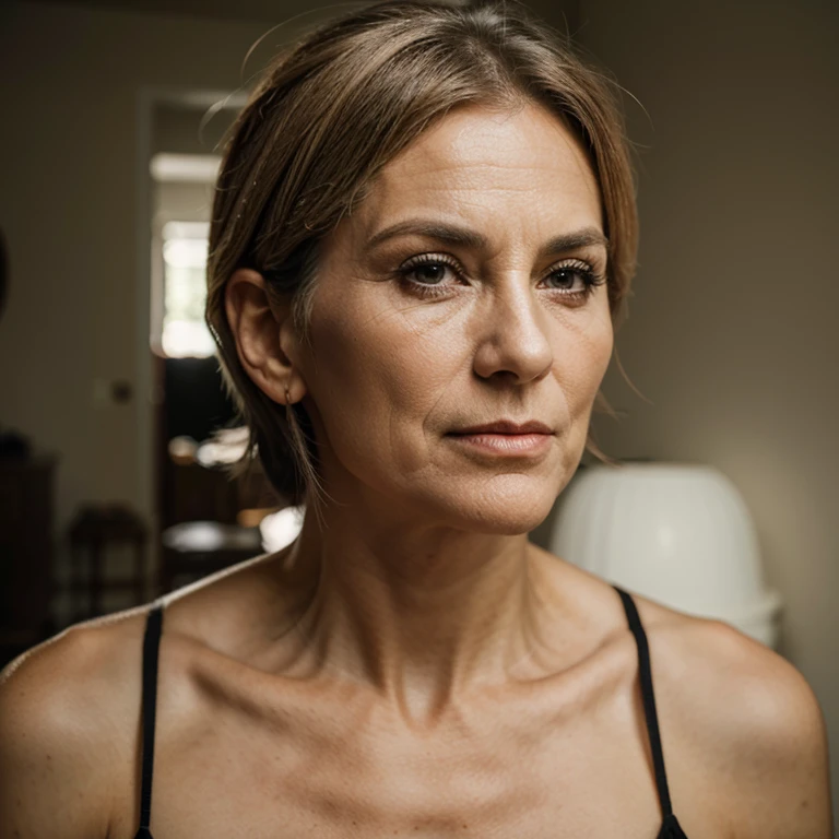 Really old grandma with sharp jawline