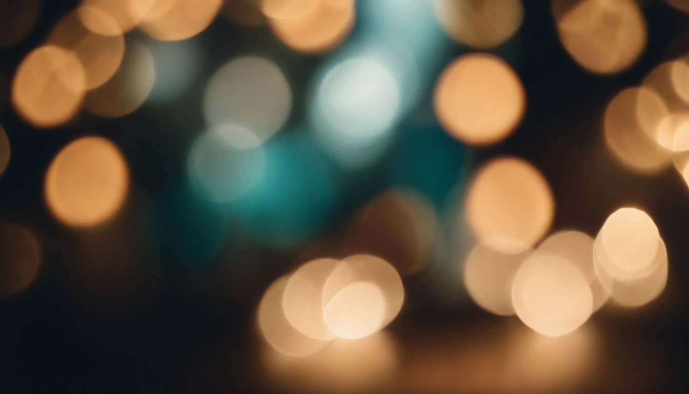 a detail shot of a softly lit, abstract bokeh pattern, showcasing the delicate and sparkling lights as a soft and magical background.