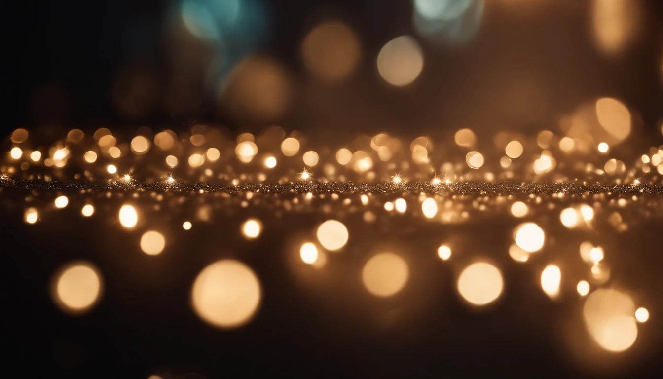 a detail shot of a softly lit, abstract bokeh pattern, showcasing the delicate and sparkling lights as a soft and magical background.