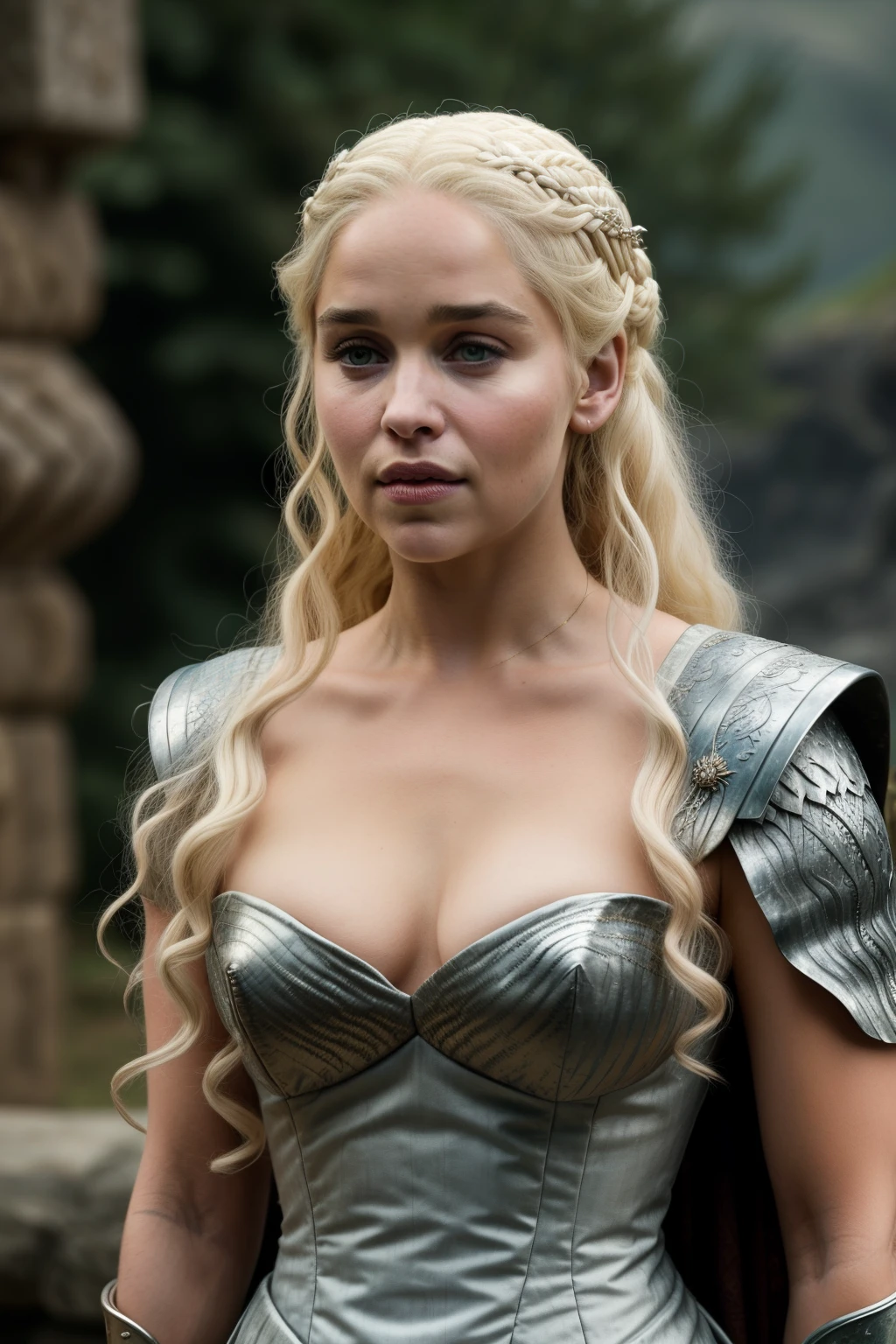 Masterpiece, Daenerys Targaryen, Gorgeous woman, queen, Queen Lady, Princess of Dragonstone, black mole on breast, The Unburnt, Queen of Meereen, Queen of the Andals, the Rhoynar and the First Men (claimant), Protector of the Seven Kingdoms (claimant), Khaleesi of the Great Grass Sea, Breaker of Shackles, Mother of Dragons, The One Who Was Promised, Lady of Dragonstone , 35 years Old, she  a Full growned lady now, beautiful mature lady, the queen, milf beauty, mature queen, Best quality, a small, charming Beauty, a captivating woman, fully ripen milf body, lustful queen, alluring appearance, unrivaled beauty, wonderful breasts, large breasts, mediaeval erotic costumes, a Game of Thrones-inspired costume, a close-up of a woman from the middle ages, Daenerys Targaryen, Daenerys, resembles Emilia Clarke, Emilia Clarke, scene from "Game of Throne," deep cleavage, warrior princess, healthy body, perfect thick body, attractive figure, fleshy body, style of "Game of Throne," beautiful lady, beautiful woman, mediaeval clothes, stunning woman, 8K, insane details, dress made of clothes and jewelry, perfect hair, styled hair, perfect hands, perfect fingers, perfect eyes