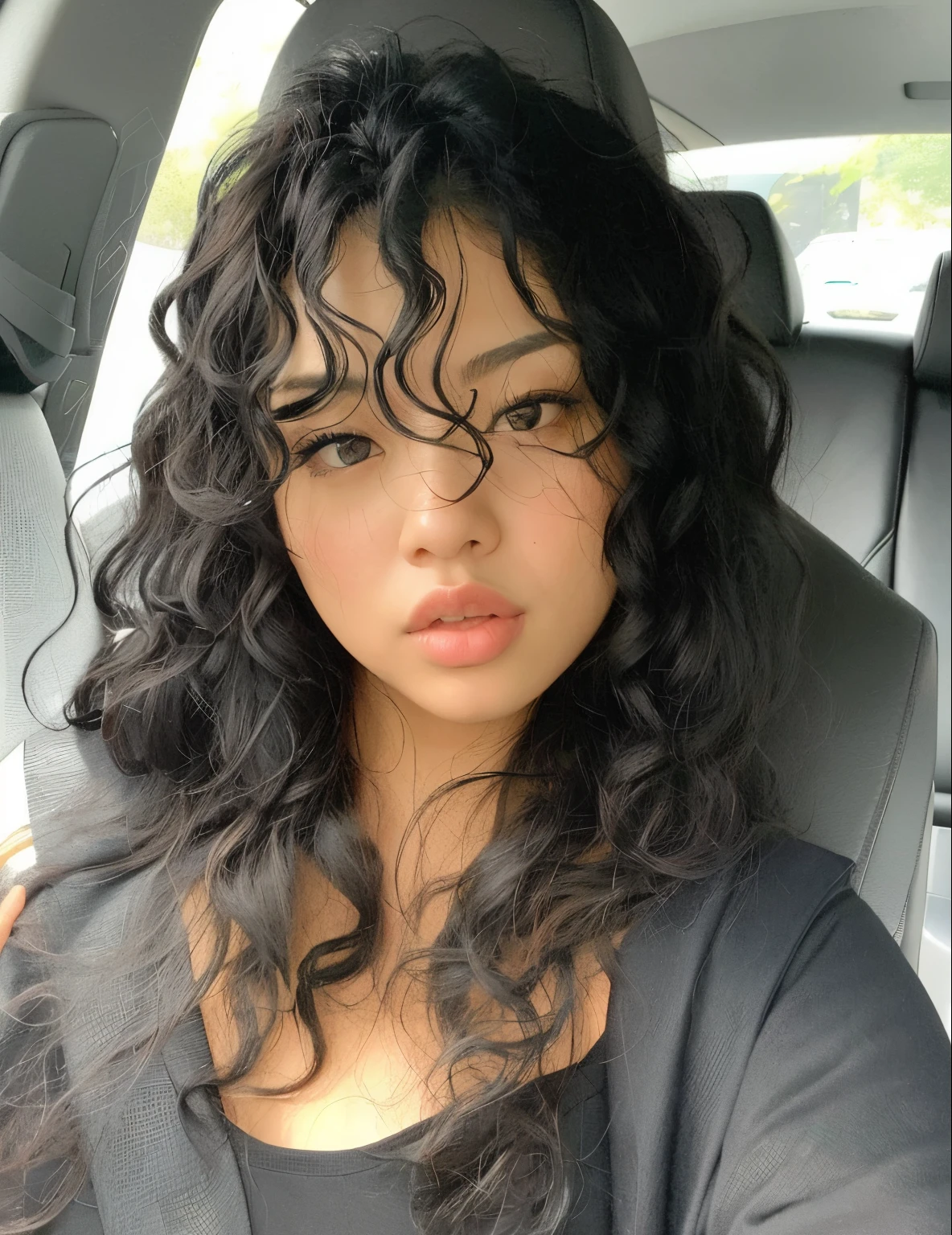 Jennie BLACKPINK arafed com cabelo preto longo sentado em um carro, franja encaracolado, com longos cabelos cacheados, longos cabelos cacheados pretos selvagens, cabelo encaracolado preto, cabelos negros cacheados, longos cabelos cacheados pretos, Her black hair is long and curly, cabelos cacheados, preto longo cabelo encaracolado longo, an Asian woman, longos cabelos negros encaracolados, Mai Anh Tran, curly middle part haircut