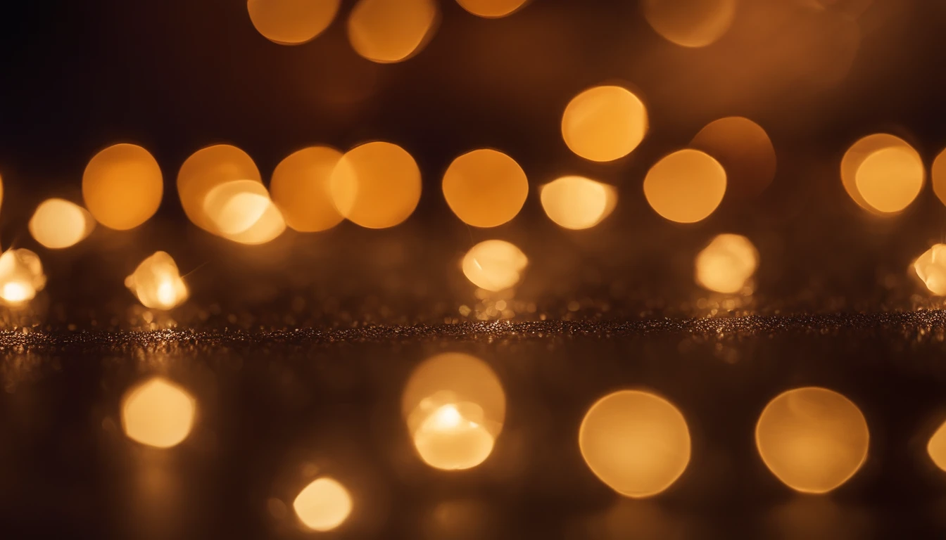 a detail shot of a softly lit, abstract bokeh pattern, showcasing the delicate and sparkling lights as a soft and magical background.