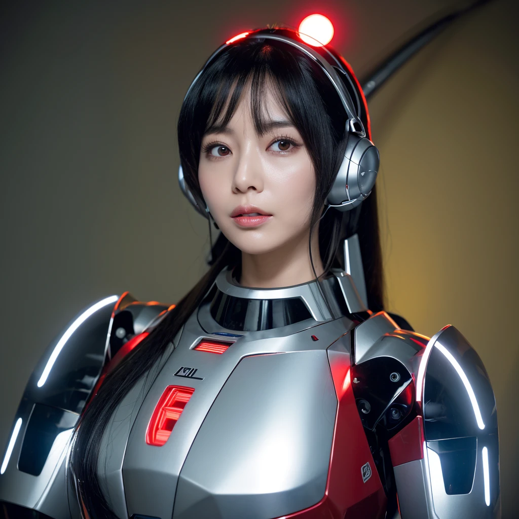 titles:Big tits mature robot JUNKO々Junko Kimoto(43 yeas old)A Japanese woman volunteered herself and was modified into a robot called ne-001 JUNKO.A classic robot body with a plump body line in silver metallic from the neck down.Long black hair.Antenna-shaped ears.Eyes with red LED lights.