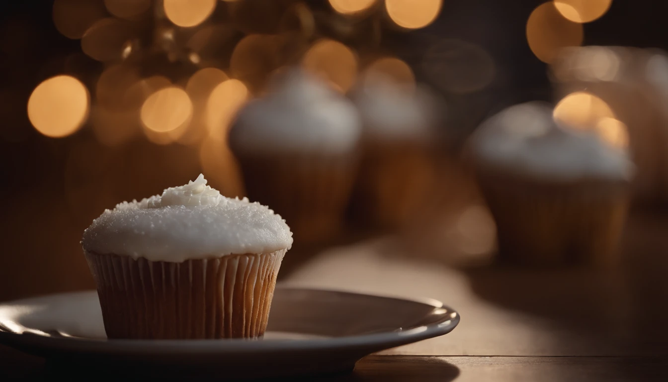 Capture a detail shot of a perfectly frosted cupcake, showcasing the intricate piping work and decorative elements that make it a visually appealing and sweet snack