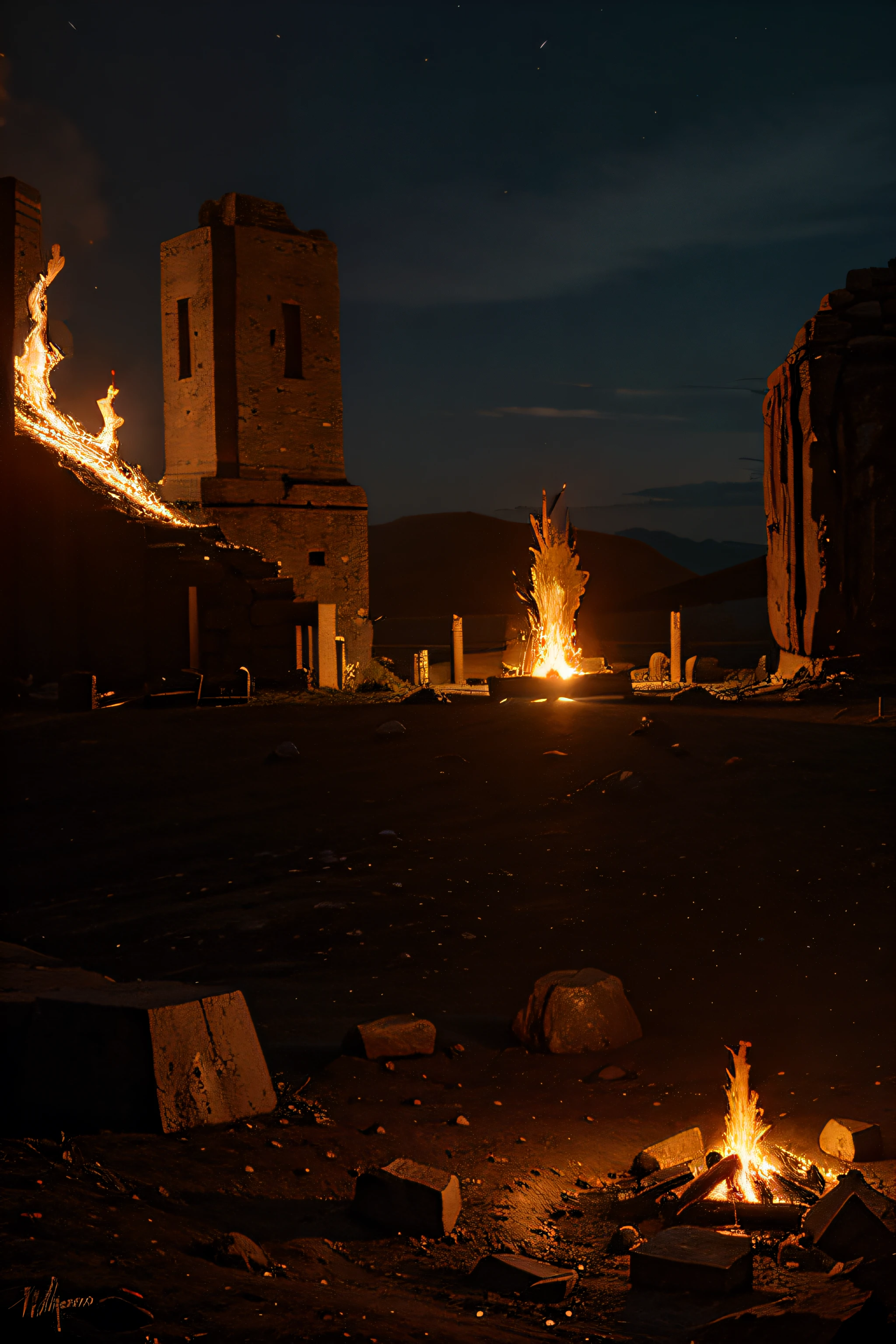 Noite, fire, vermelho, fantasia, giant stone industry