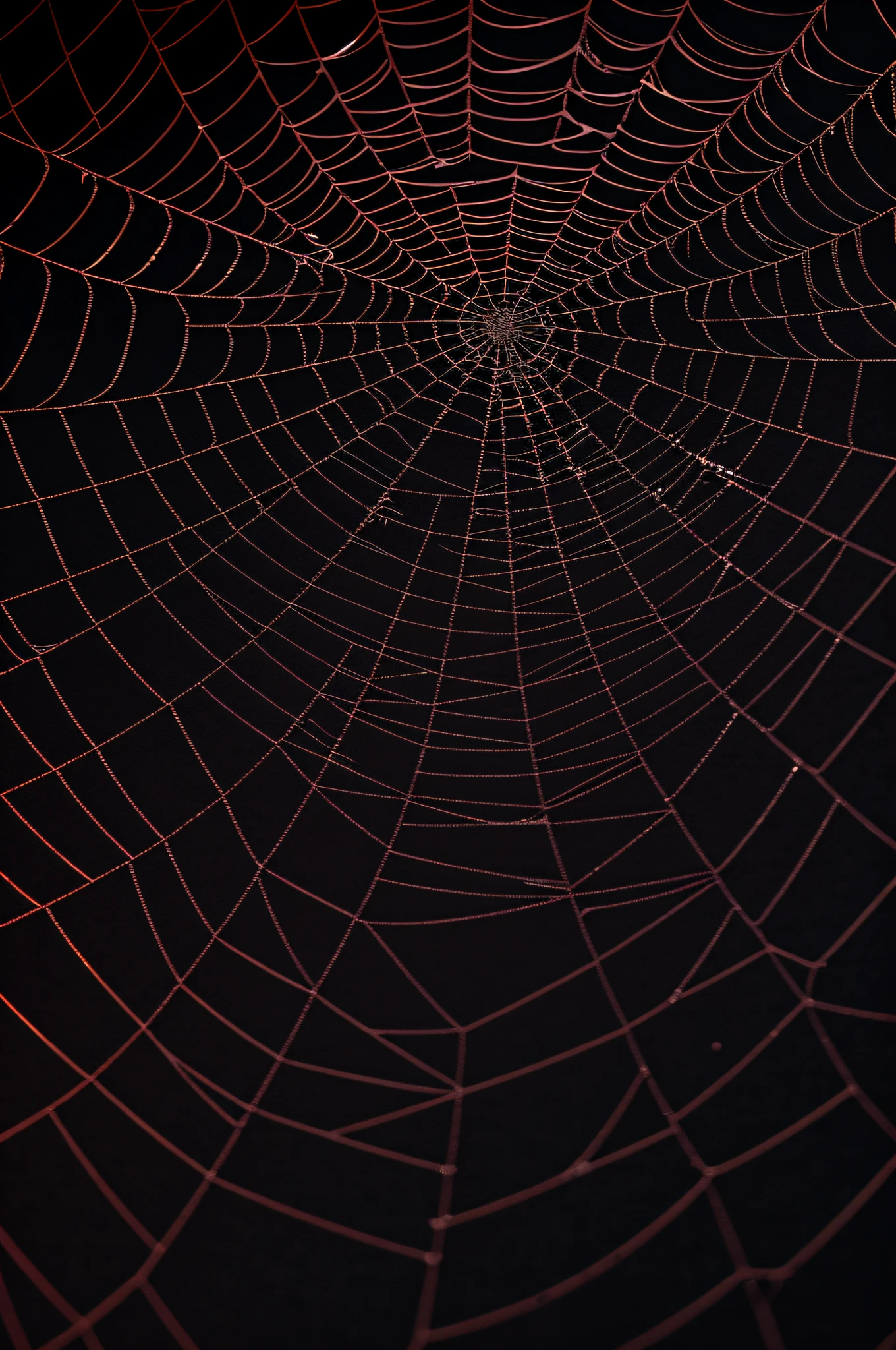 black background with visible spider web, UHD , alta calidad, 8k