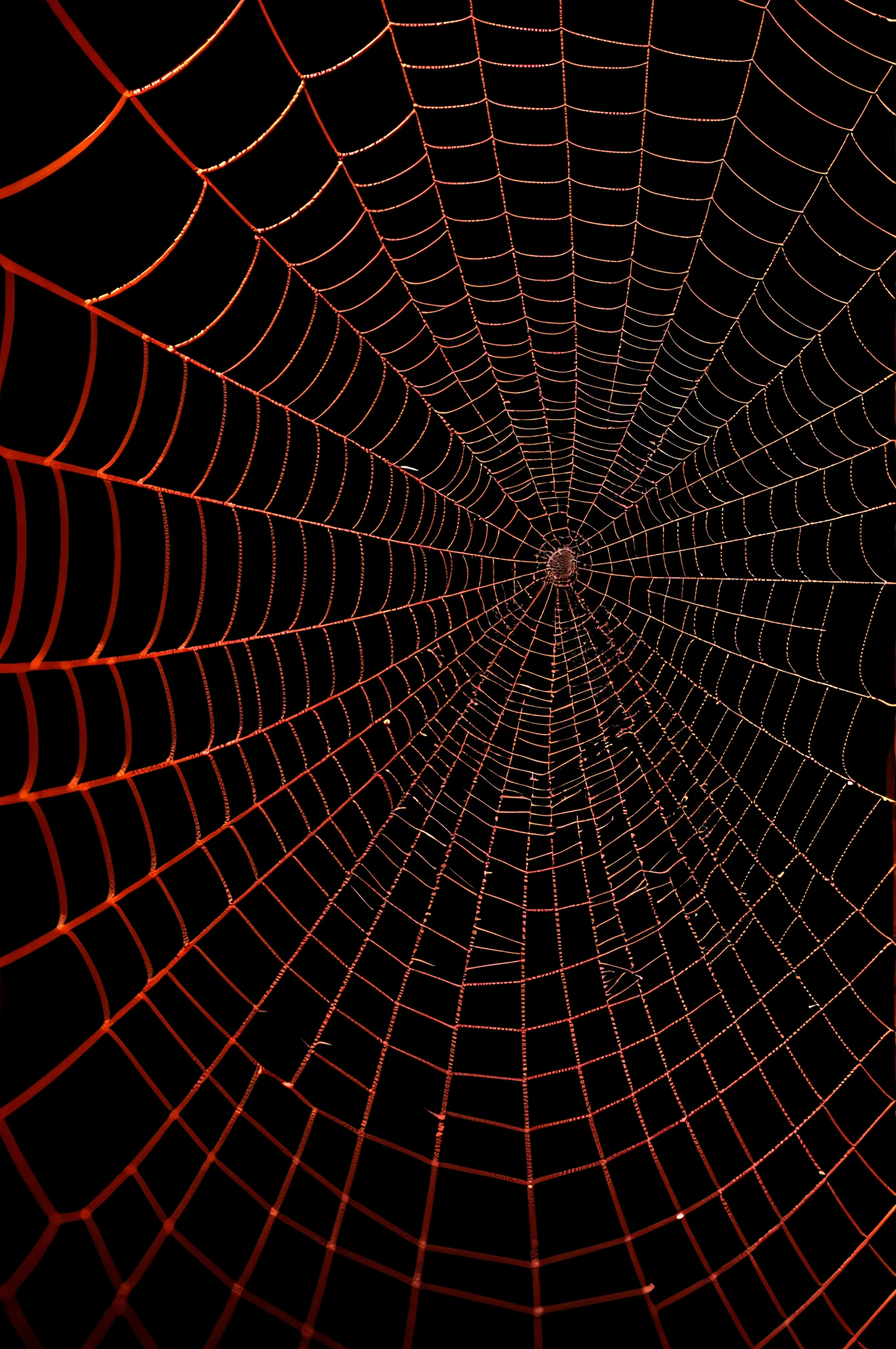 black background with visible spider web, UHD , alta calidad, 8k