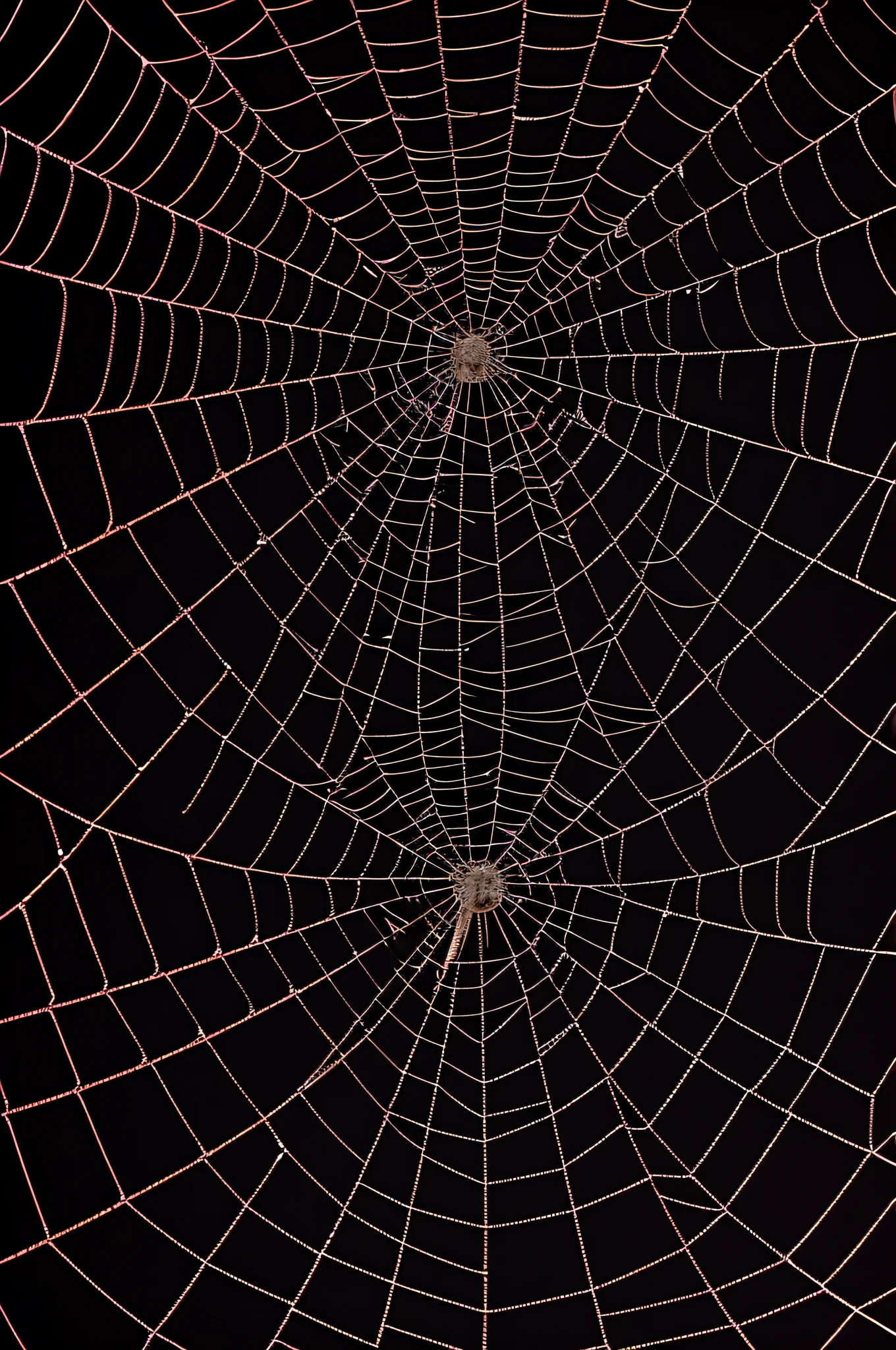 black background with visible spider web, UHD , alta calidad, 8k