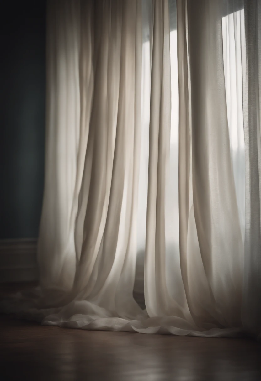 Capture a dynamic action shot of a soft, flowing curtain or fabric, capturing the ethereal movement and creating a soft and dreamlike background