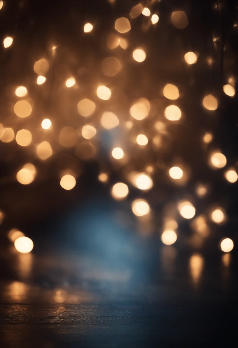 a detail shot of a softly lit, abstract bokeh pattern, showcasing the delicate and sparkling lights as a soft and magical background.