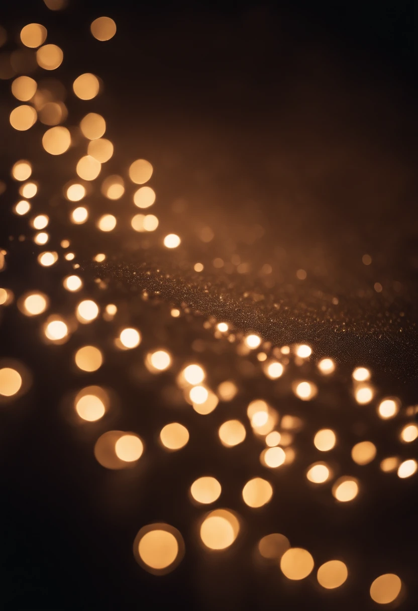 a detail shot of a softly lit, abstract bokeh pattern, showcasing the delicate and sparkling lights as a soft and magical background.