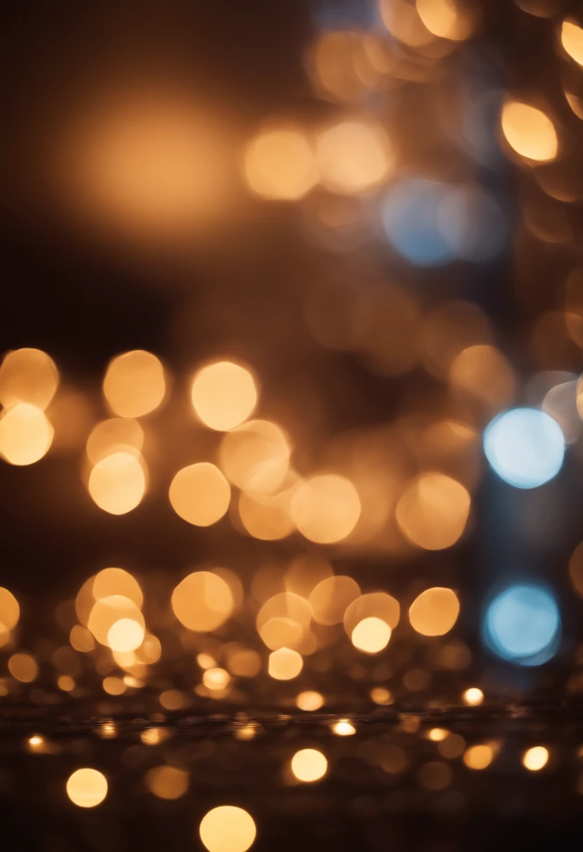 a detail shot of a softly lit, abstract bokeh pattern, showcasing the delicate and sparkling lights as a soft and magical background.