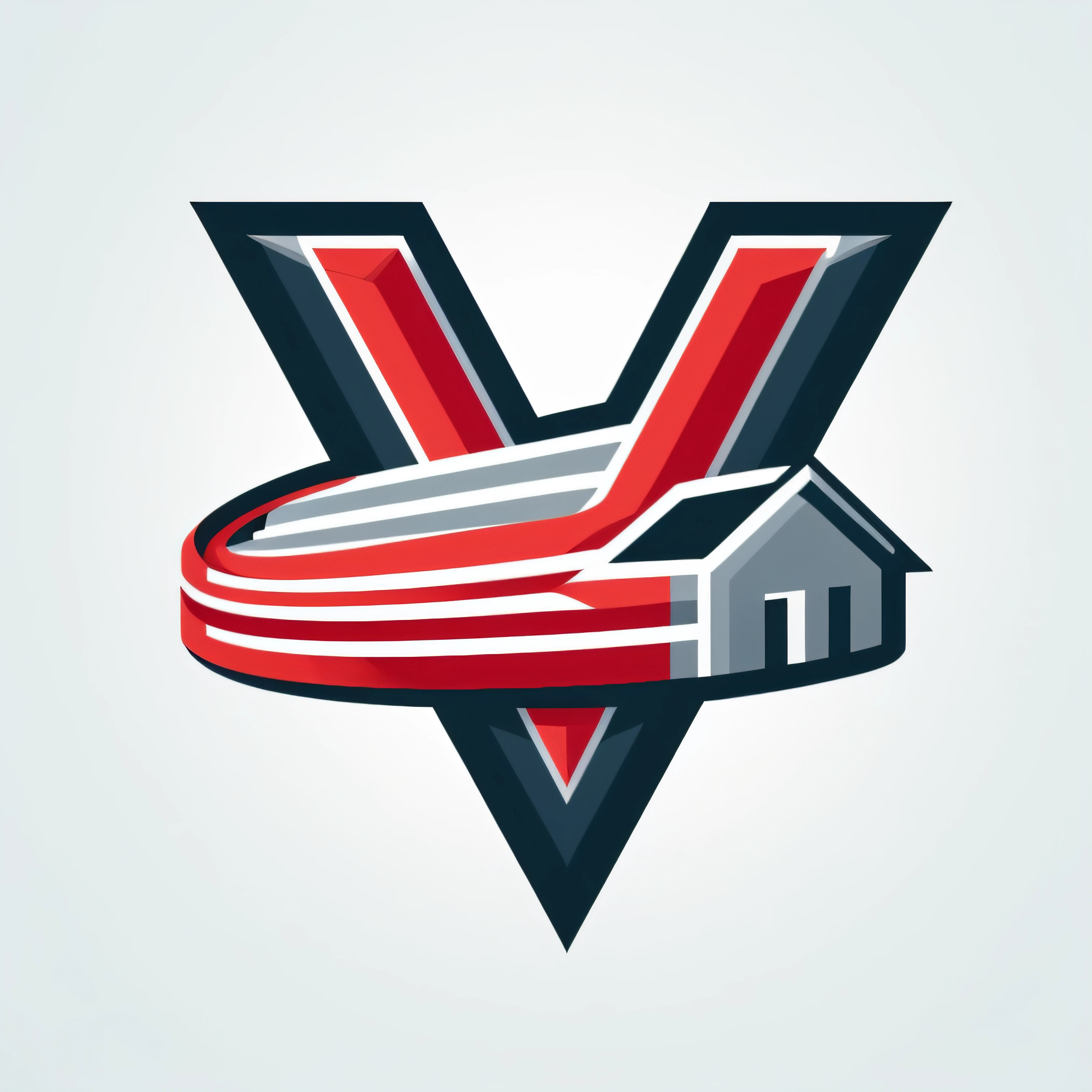 um close de uma casa com um logotipo em formato, logotipo esportivo, logotipo do vetor, estilo de logotipo realista , Vintage space station logo, 3D Logo, "Hockey team logo, logotipo esportivo, Hockey arena game illustration, logotipo ilustrado, arte vetorial do logotipo, estilo caracol do logotipo da nfl, Inspirado em Videogame, Setor V, Logotipo do vetor 2D, Logotipo da NHL