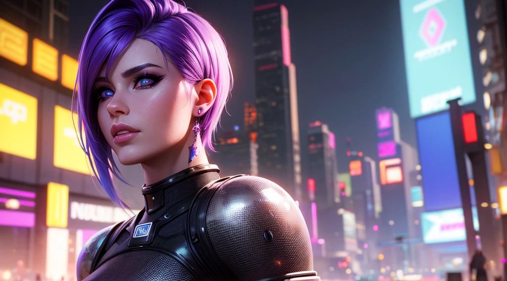 Create a UV Textures with the following characteristics:“Beautiful cyberpunk princess, dressed in armor, short hair” | hyper-realistic | very detailed face | extremely detailed | 16k