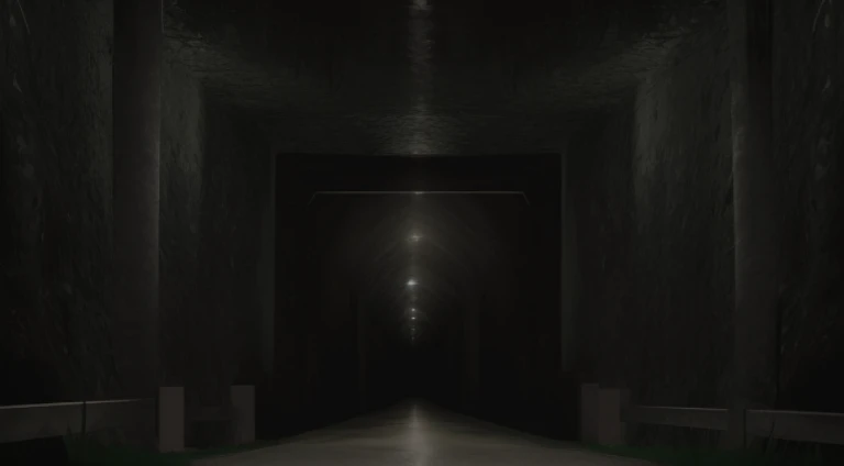 There a dark tunnel,There light at the end, Dark train tunnel entrance, tunnel, entrance to dark tunnel, Horror environment, inside the tunnel, tunnel, re7 creepy threshold interior, High-walled tunnels, Screenshots from the 2012 animation, The Dark Road, light at the end of tunnel, Scary scene