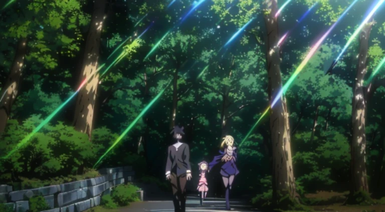 Anime scene of a man and a woman walking on a path in the woods, Still from TV animation, anime movie screenshot, Today’s recommended anime  still, animation still frame, in the anime film, anime scene, anime still images, Screenshots from the 2012 animation, Screenshot of the animated movie, anime movie scene, anime lush john 8k forest