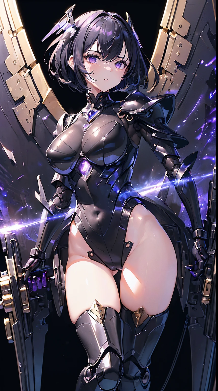 (((masterpiece))), (((highest quality))), ((ultra-detailed)), ((super fine illustration)), ((ultra-fine painting)), (upper body:1.2), (Highly detailed and delicate illustration style:1.45), detailed skin texture, detailed metal texture, extreme detailed description, (T-masterpiece), (highly detailed face:1.2), (highly detailed eyes:1.2), (highly detailed hair:1.2), original, raw photo, professional, Intricate details, super details, intricate ornament details, perfect anatomy, (16-years-old), (sexy), (sexy), real, ((Solo)), ((Beautiful girl marshal dressed as a mechanical angel)) BRAKE Beautifully shaped small breasts, Beautifully shaped small buttocks, (Beautiful shiny black short hair:1.4), (detailed beautiful clear purple eyes:1.6) BRAKE ((sophisticated mechanism:1.6))Smooth and menacing design, ((Highly detailed and delicate large jet black Sleek symmetrical mechanical wings:1.3)), ((A highly detailed and delicate jet-black mechanical armor fully equipped with multi-purpose firearms exclusively for the Girl Marshal:1.3)), (Symmetrical Wings:1.2) BRAKE concept-art, cyber-punk, Detailed Science Fantasy Art, (Battle Pose), (Highly detailed and dynamic attack pose) BRAKE (Highly detailed and delicate starry sky), (other world), no robot, (8K highest quality wallpaper:1.4), (Highly detailed and delicate background:1.2) BRAKE (NSFW) BRAKE